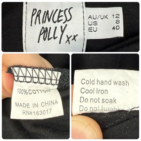 Princess Polly Side Cutout Wide Leg Flare Pull On Pants in Black | Size 8 - Picture 8 of 9